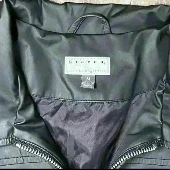 GIACCA A GALLERY COMPANY BLACK JACKET Womens Size M Pockets Zip Coat Fitted Fall - Picture 5 of 7